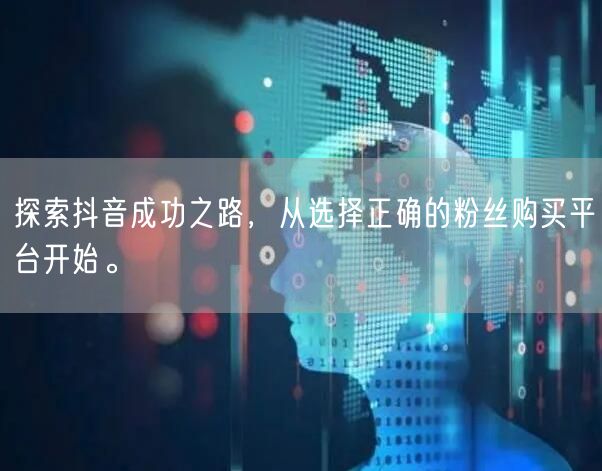 探索抖音成功之路，从选择正确的粉丝购买平台开始。