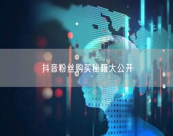 抖音粉丝购买秘籍大公开