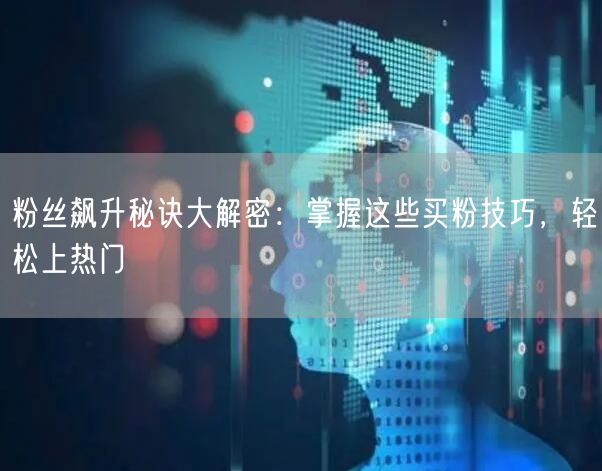 粉丝飙升秘诀大解密：掌握这些买粉技巧，轻松上热门