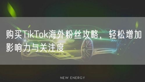 购买TikTok海外粉丝攻略，轻松增加影响力与关注度