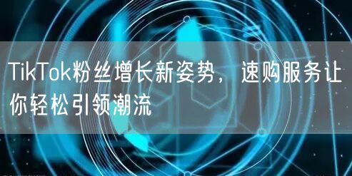 TikTok粉丝增长新姿势，速购服务让你轻松引领潮流