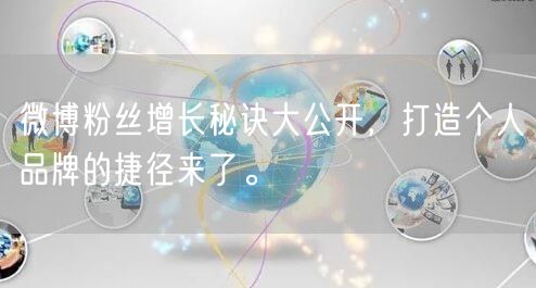 微博粉丝增长秘诀大公开，打造个人品牌的捷径来了。