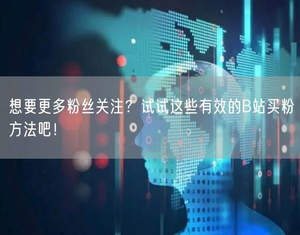 想要更多粉丝关注？试试这些有效的B站买粉方法吧！