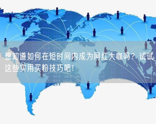 想知道如何在短时间内成为网红大咖吗？试试这些实用买粉技巧吧！