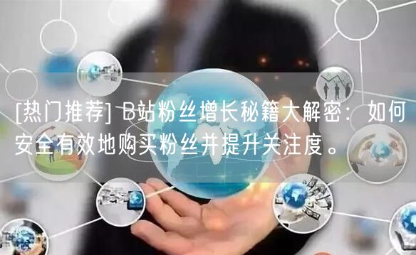 [热门推荐] B站粉丝增长秘籍大解密：如何安全有效地购买粉丝并提升关注度。