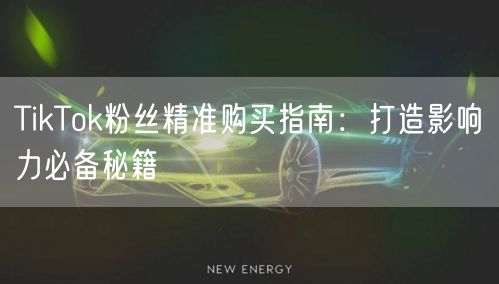 TikTok粉丝精准购买指南：打造影响力必备秘籍
