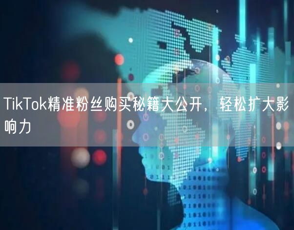 TikTok精准粉丝购买秘籍大公开，轻松扩大影响力