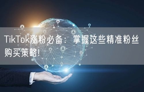 TikTok涨粉必备：掌握这些精准粉丝购买策略!