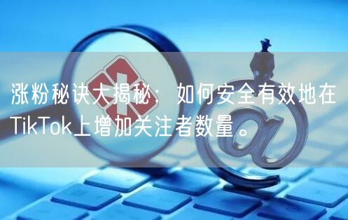 涨粉秘诀大揭秘：如何安全有效地在TikTok上增加关注者数量。