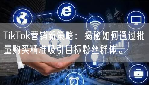 TikTok营销新策略：揭秘如何通过批量购买精准吸引目标粉丝群体。