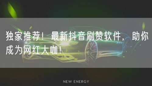 独家推荐！最新抖音刷赞软件，助你成为网红大咖！