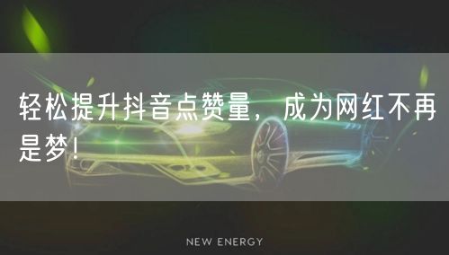 轻松提升抖音点赞量，成为网红不再是梦！