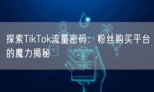 探索TikTok流量密码：粉丝购买平台的魔力揭秘