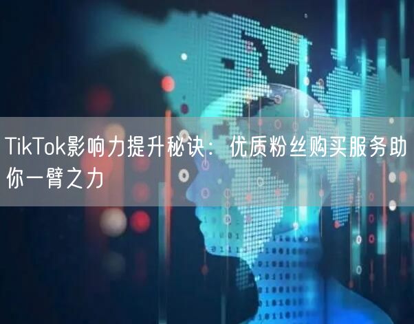 TikTok影响力提升秘诀：优质粉丝购买服务助你一臂之力