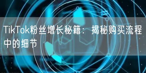 TikTok粉丝增长秘籍：揭秘购买流程中的细节