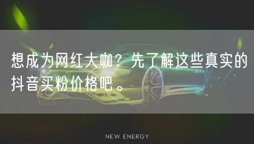 想成为网红大咖？先了解这些真实的抖音买粉价格吧。