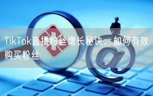TikTok直播粉丝增长秘诀：如何有效购买粉丝
