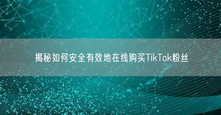 揭秘如何安全有效地在线购买TikTok粉丝