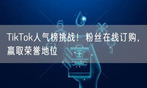 TikTok人气榜挑战！粉丝在线订购，赢取荣誉地位