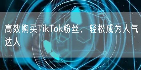 高效购买TikTok粉丝，轻松成为人气达人