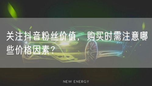 关注抖音粉丝价值，购买时需注意哪些价格因素？