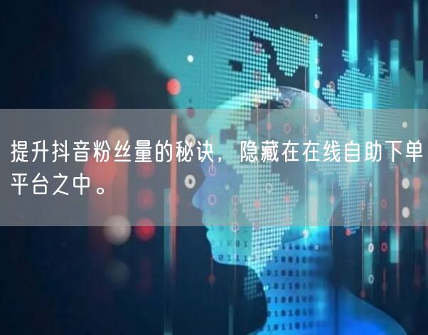提升抖音粉丝量的秘诀，隐藏在在线自助下单平台之中。