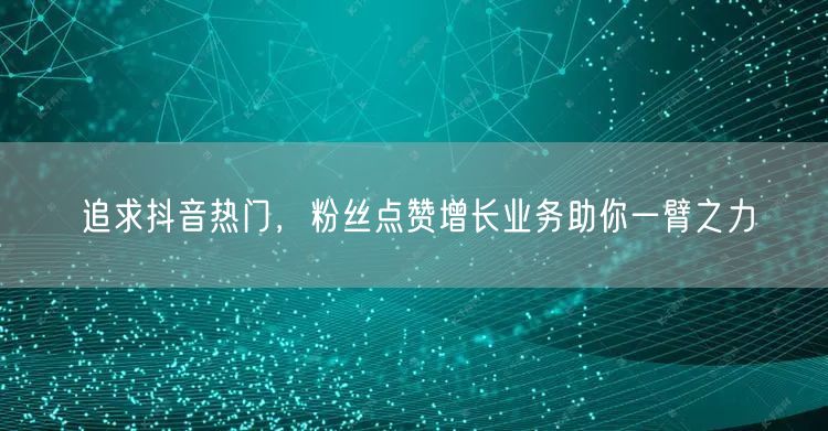 追求抖音热门，粉丝点赞增长业务助你一臂之力