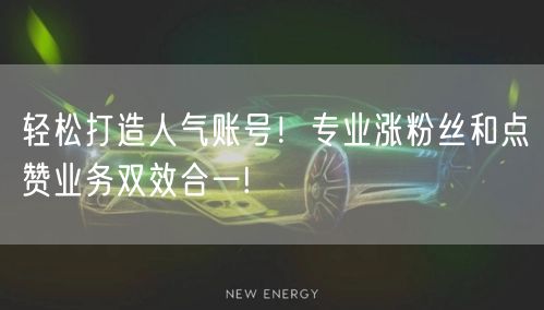 轻松打造人气账号！专业涨粉丝和点赞业务双效合一!