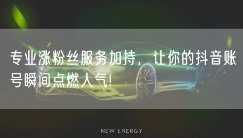 专业涨粉丝服务加持，让你的抖音账号瞬间点燃人气!