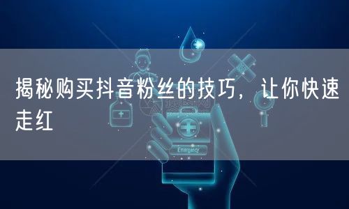 揭秘购买抖音粉丝的技巧，让你快速走红