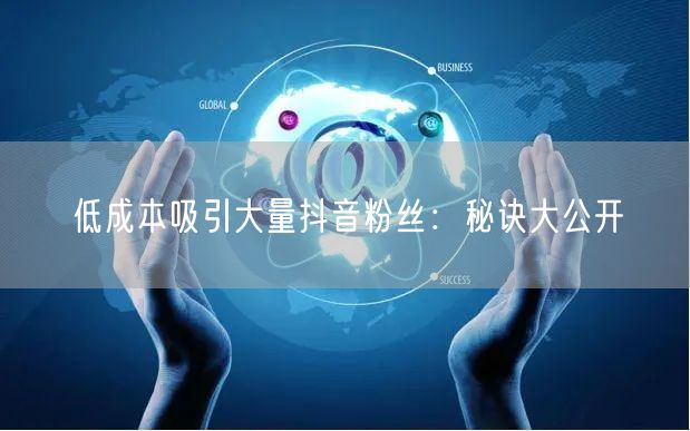 低成本吸引大量抖音粉丝：秘诀大公开