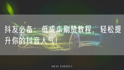 抖友必备：低成本刷赞教程，轻松提升你的抖音人气！