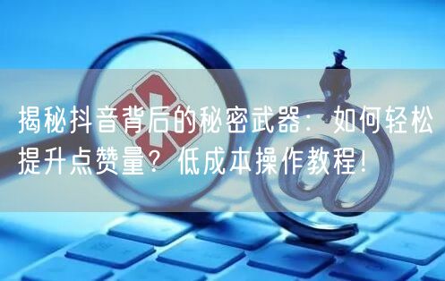 揭秘抖音背后的秘密武器：如何轻松提升点赞量？低成本操作教程！