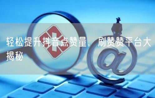 轻松提升抖音点赞量，刷赞赞平台大揭秘