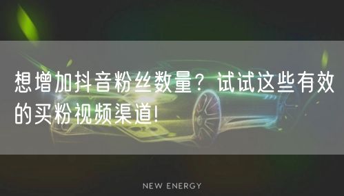 想增加抖音粉丝数量？试试这些有效的买粉视频渠道!