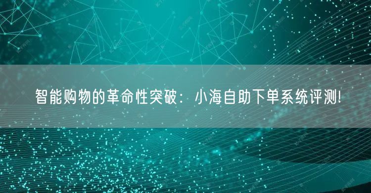 智能购物的革命性突破：小海自助下单系统评测!