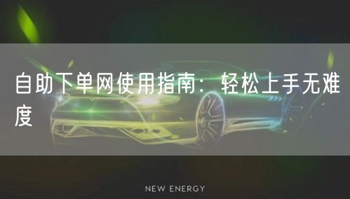 自助下单网使用指南：轻松上手无难度