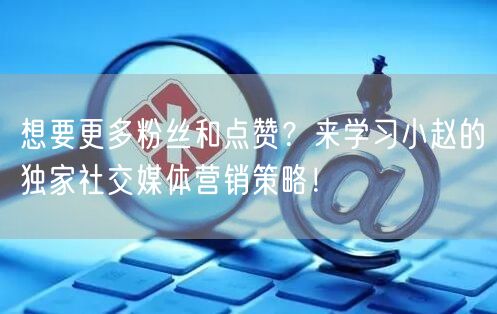 想要更多粉丝和点赞？来学习小赵的独家社交媒体营销策略！