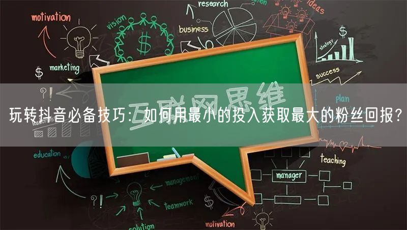 玩转抖音必备技巧：如何用最小的投入获取最大的粉丝回报？