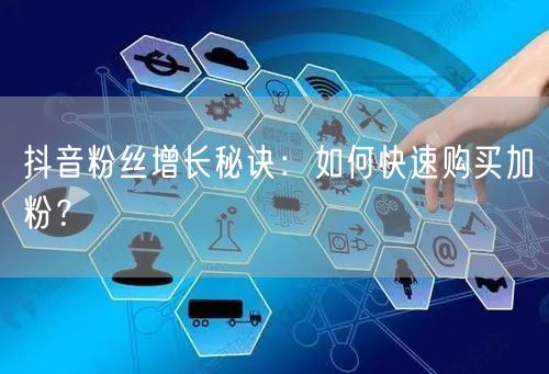 抖音粉丝增长秘诀：如何快速购买加粉？