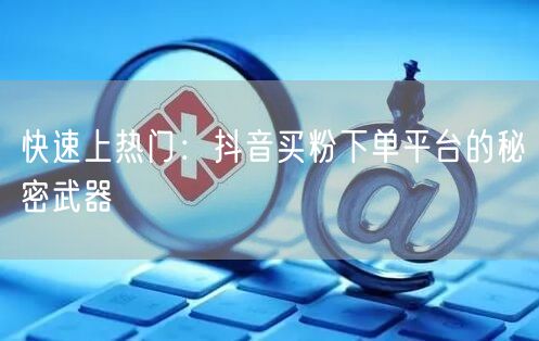 快速上热门：抖音买粉下单平台的秘密武器