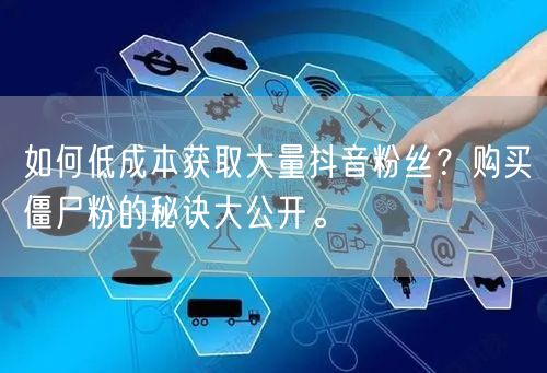 如何低成本获取大量抖音粉丝？购买僵尸粉的秘诀大公开。