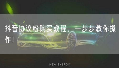 抖音协议粉购买教程，一步步教你操作！