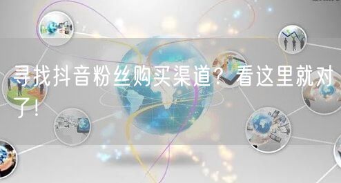 寻找抖音粉丝购买渠道？看这里就对了！