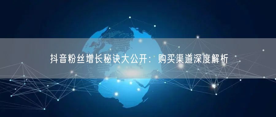 抖音粉丝增长秘诀大公开：购买渠道深度解析