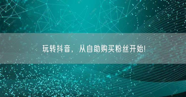 玩转抖音，从自助购买粉丝开始!