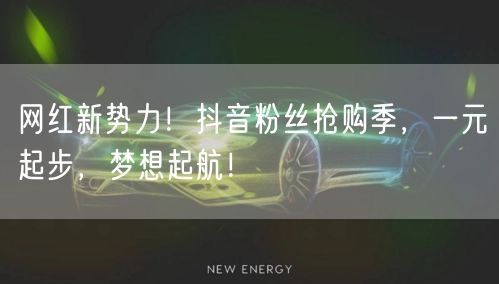 网红新势力！抖音粉丝抢购季，一元起步，梦想起航！