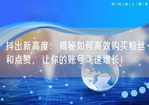 抖出新高度：揭秘如何高效购买粉丝和点赞，让你的账号飞速增长！