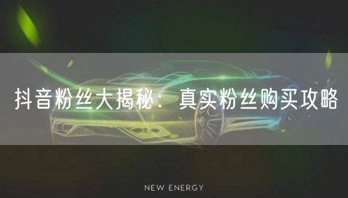 抖音粉丝大揭秘:真实粉丝购买攻略