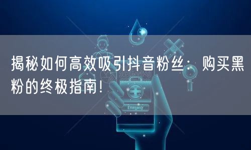 揭秘如何高效吸引抖音粉丝：购买黑粉的终极指南！